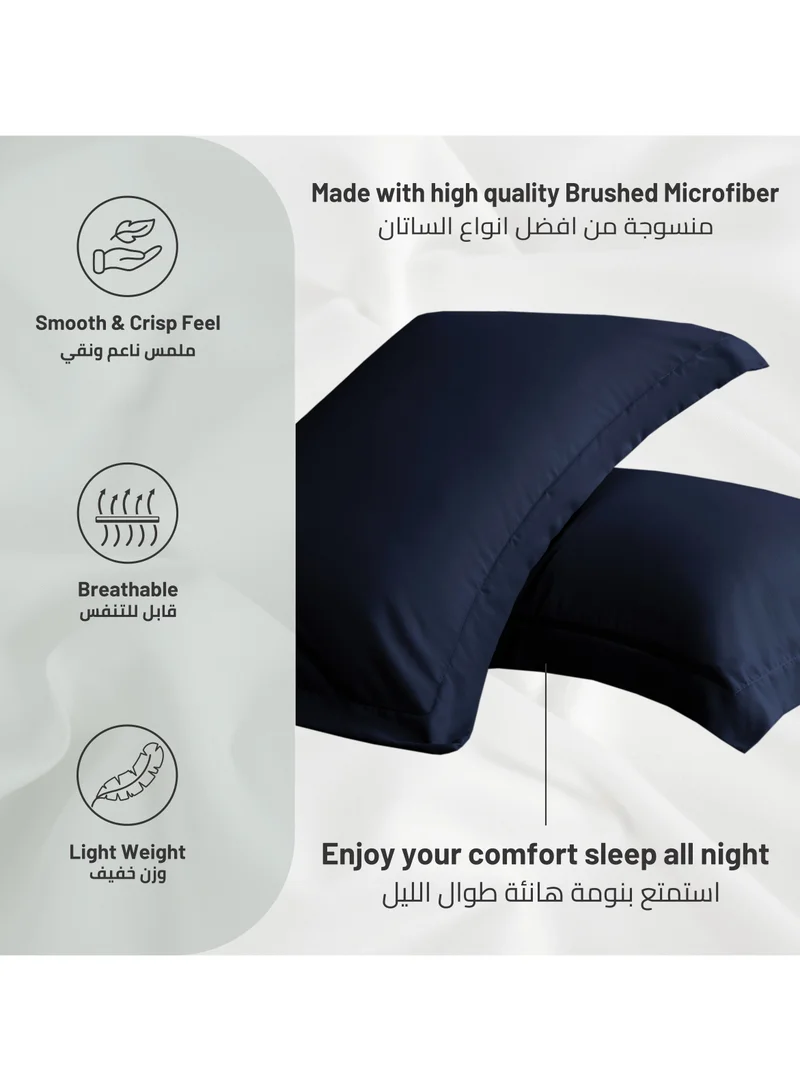 Donetella Standard Pillowcase Set of 2, Size 50x75 cm, Ultra Soft Brushed Microfiber, Envelope Closure, Durable, Wrinkle & Fade Resistant Pillow Covers
