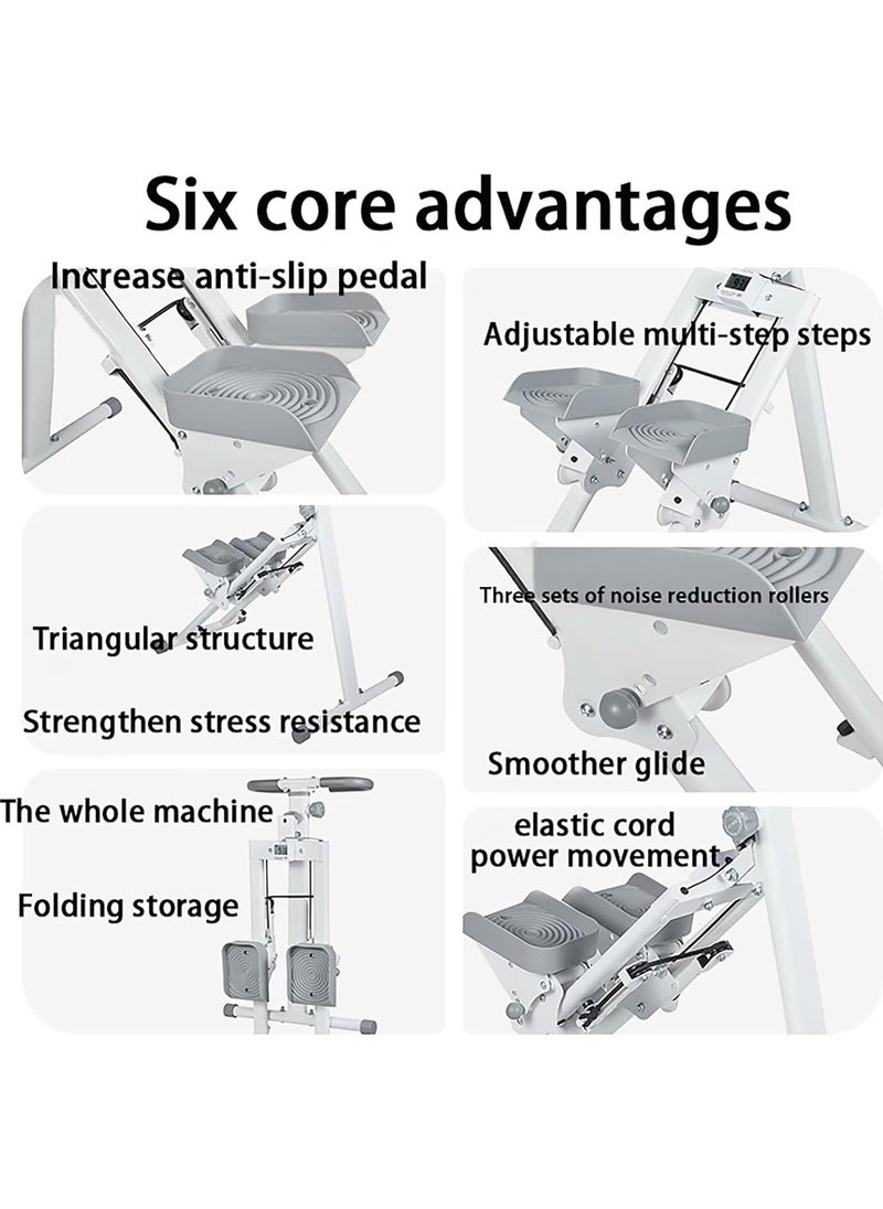 Generic Stair Stepper Folding Vertical Cardio Exercise Climber Stair-Master for Exercise at Home Full Body Workout Machine with Handlebar 242LBS Load with Adjustable Step Range Handlebar & Pedals  - Image 2