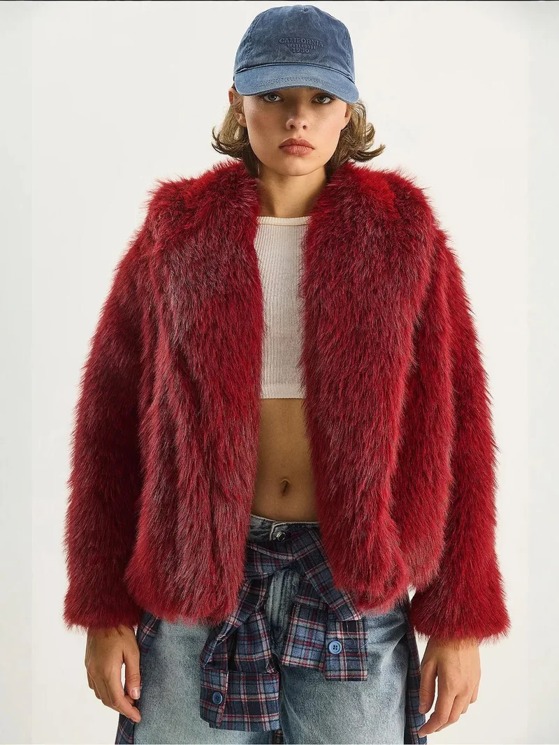 بيانكو لوتشي معطف فرو صناعي لوكسي