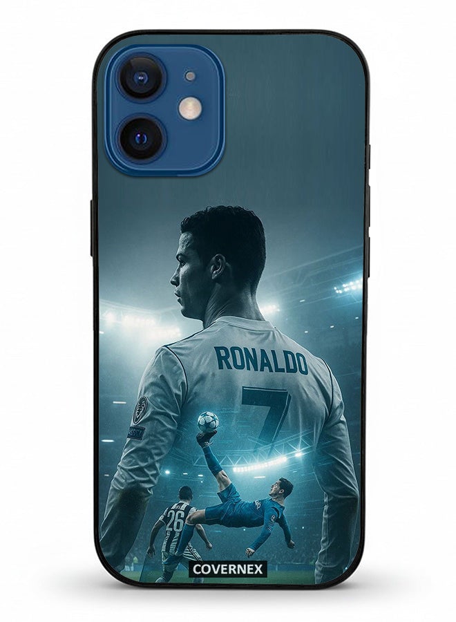 Covernex Apple iPhone 12 Mini Protective Case Cover Printed Featuring Cristiano Ronaldo Iconic Action Shoot - Image 2