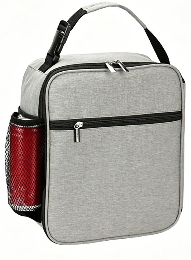 Lunch Bag for Men/Women, Reusable Lunchbox for Adult, Small Insulated Lunch box, Lunch Tote Bag for Office, Work, Picnic - Grey - Image 1
