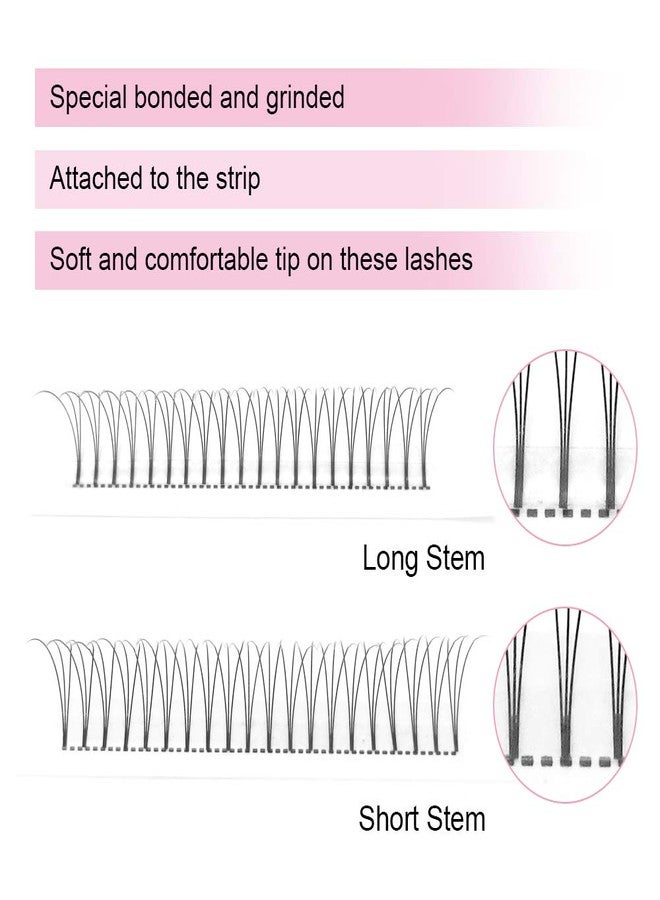 PRO LASHBEAUTY Premade Fans Eyelash Extensions 3D-C-0.10-15 Short Stem Premade Volume Eyelash Extensions 9 to 20 mm Pre made Lash Fans 3D 5D 7D Volume Lash Extensions .07 .10 C D Curl(3D-C-0.10,15mm) - Image 3