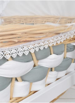 FUN MOMENT Bamboo Moses Basket with Wooden Rocking Base  - Image 2