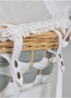 FUN MOMENT Bamboo Moses Basket with Wooden Rocking Base  - Image 5