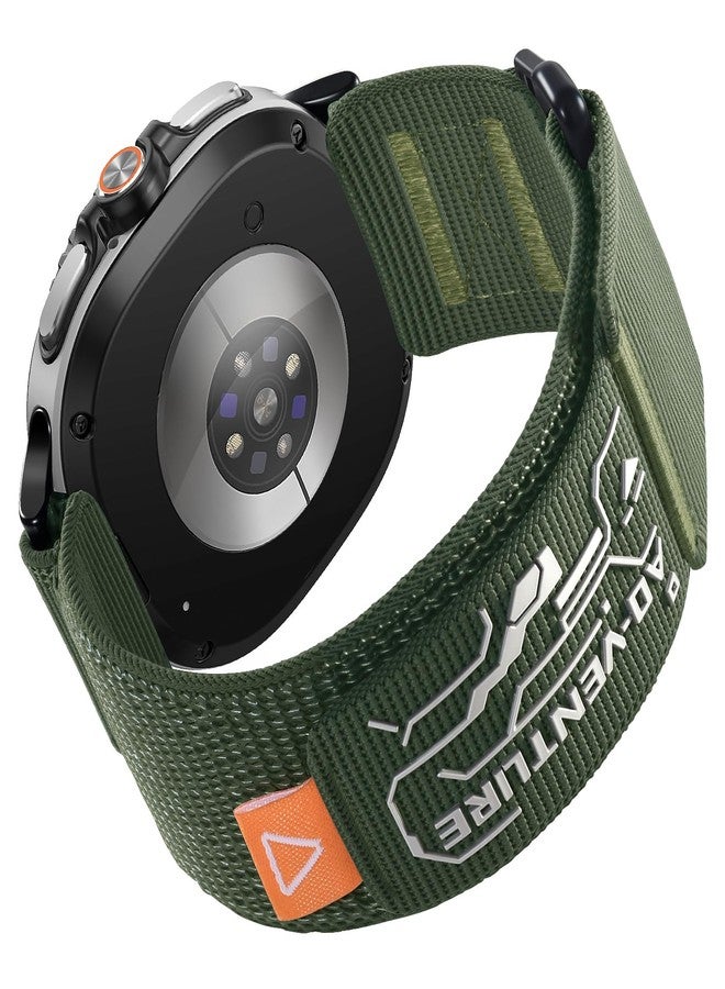 PanPinnacle Sport Loop Nylon Band For Galaxy Watch 8 Classic 46mm/Galaxy Watch 8 40mm 44mm,Comfortable and Breathable Stretchy Woven Adjustable Replacement Strap For Men Samsung Galaxy Watch 8 Band,Green - Image 1