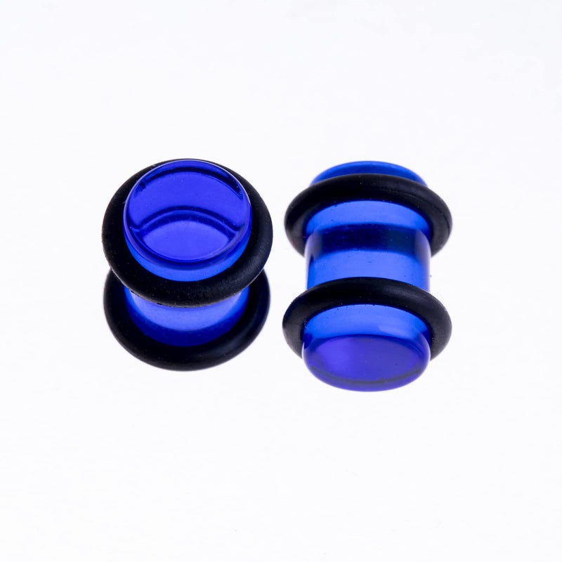 Memsion Ear Stretching Kit 50 Pieces Earrings 14Gauges-00Gauges Earrings Acrylic Tapers Plugs Silicone Tunnels Ear Gauges Expander Set Body Piercing Jewelry Blue Transparent Color - Image 5