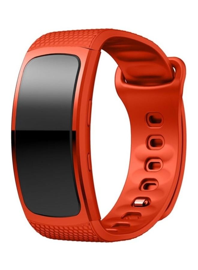NIBEMINENT Silicone Replacement Strap For Samsung Gear Fit2 Pro Orange - Image 2