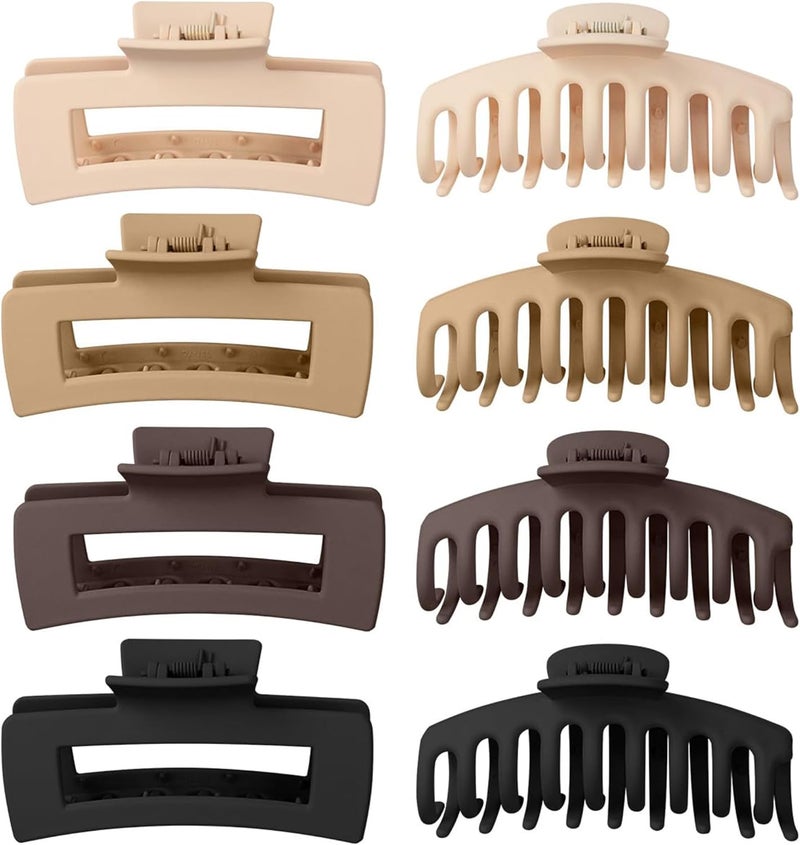 Mecool 8 Pcs Hair Claw Clips for Women Ponytail Holder Headwear Hair styling Accessories for Straight Curly Wavy Hair Non Slip Hair Clips Women Hair Products Big Claw Clip Set