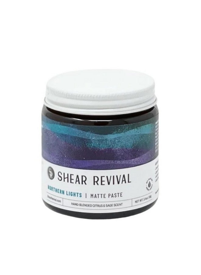 Northern Lights | Matte Hair Styling Paste For Men Strong Hold Molding Sculpting Pomade Wax Promotes Hair Elasticity Slick Back With Kaolin Clay, Calendula Extract, Clary Sage Oil 3.4Oz