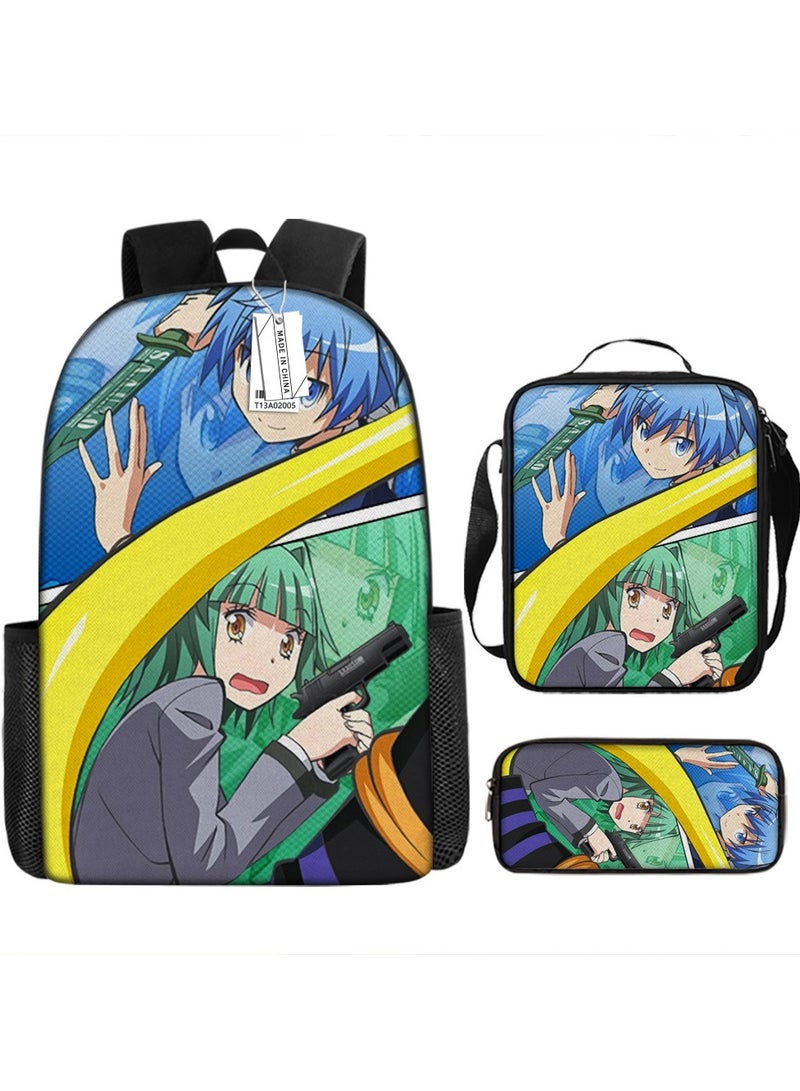 general Printed Backpack Polyester Schoolbag Large Capacity Crossbody Bag Student-A02-: Killing Class/Class E Assassination Classroom - Image 1