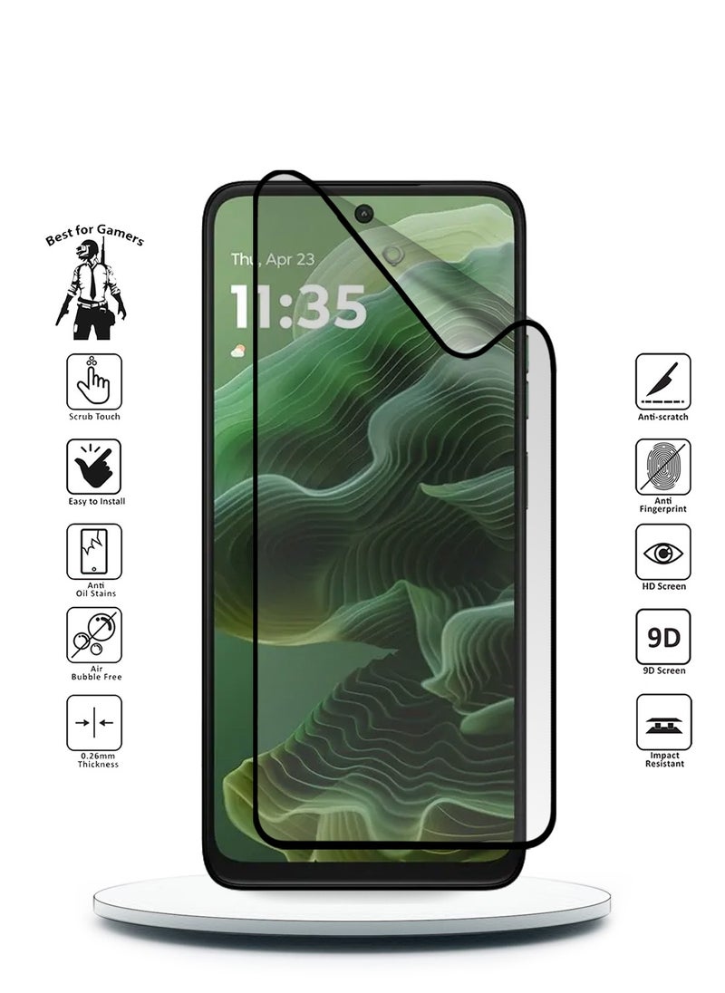 Wtech Motorola Moto G35 5G 2024 / Motorola Moto G05 4G 2025 / Motorola Moto G15 4G 2025 Nano Ceramic Full Glue Full Cover Matte Flexible Screen Protector (MSCNMN) - Clear/Black  - Image 2