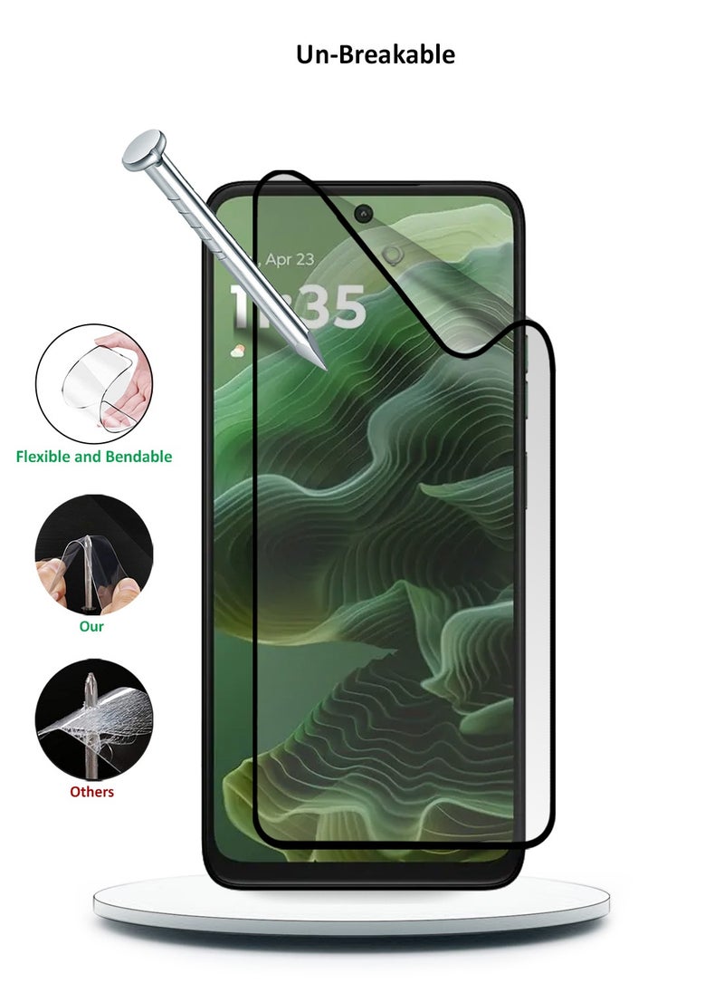 Wtech Motorola Moto G35 5G 2024 / Motorola Moto G05 4G 2025 / Motorola Moto G15 4G 2025 Nano Ceramic Full Glue Full Cover Matte Flexible Screen Protector (MSCNMN) - Clear/Black  - Image 4