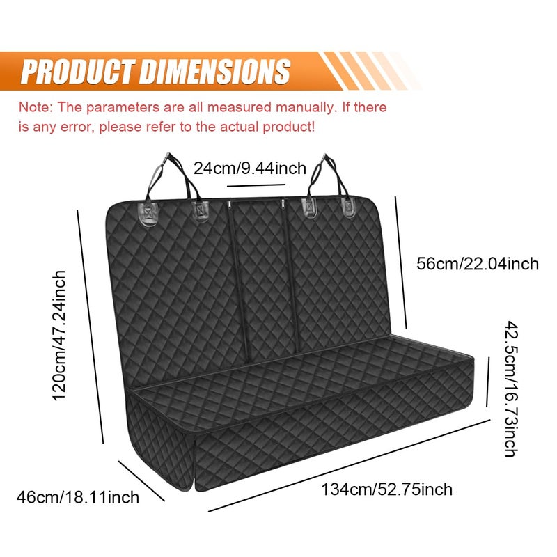 UHANBUT Car Back Seat Cover for Dog, Waterproof Nonslip Car Seat Protector for Pet Kids, Pet Bench Backseat Cover for Cars SUVs Trucks, 53" - Image 2