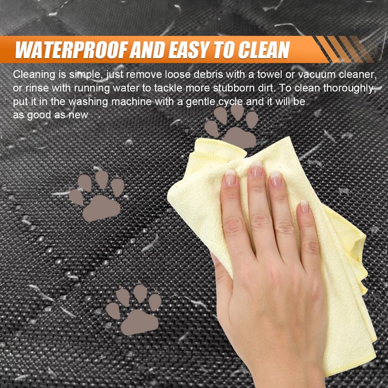 UHANBUT Car Back Seat Cover for Dog, Waterproof Nonslip Car Seat Protector for Pet Kids, Pet Bench Backseat Cover for Cars SUVs Trucks, 53" - Image 5