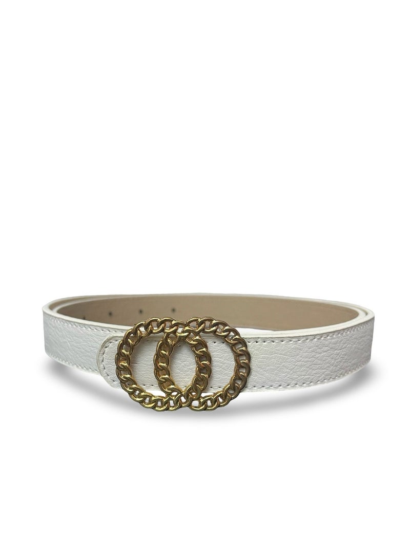 Vbranda Elegant belt made of premium leather T-7-WHITE 