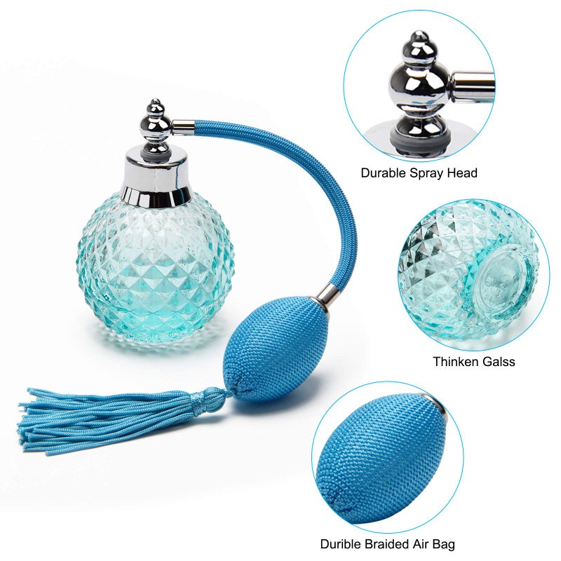 Coolrunner زجاجة عطر قابلة لإعادة التعبئة بتصميم فنتج من كولرونر كريستال آرت سعة 100 مل (زرقاء) - Image 3