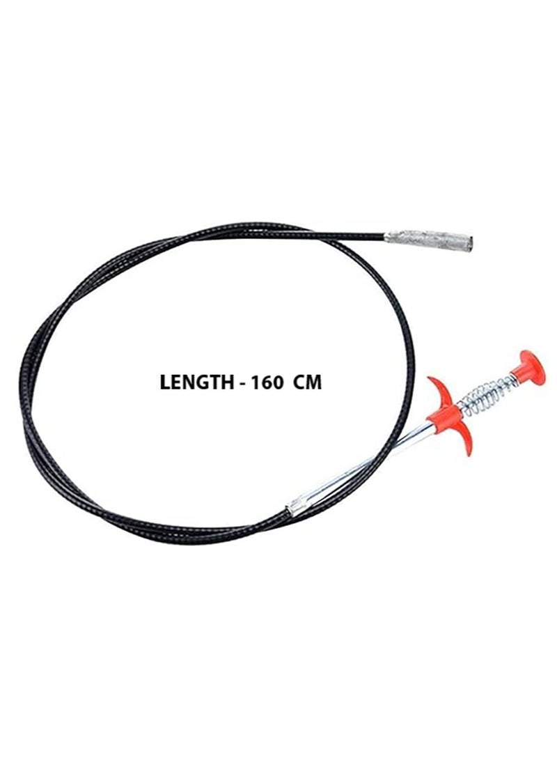 Poaker أداة تنظيف متعددة الوظائف مع خطاف مرن لفتح المجاري، أداة تنظيف أنابيب لفتح انسدادات المصارف، خطاف الربيع لإزالة الشعر والانسدادات للمطبخ والحمام 160 سم 2 قطع - Image 2