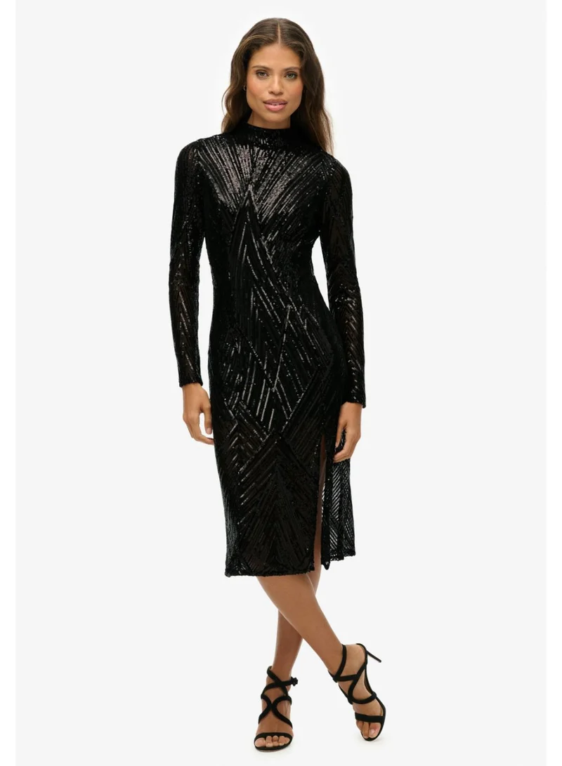 Superdry Open Back Ls Midi Dress