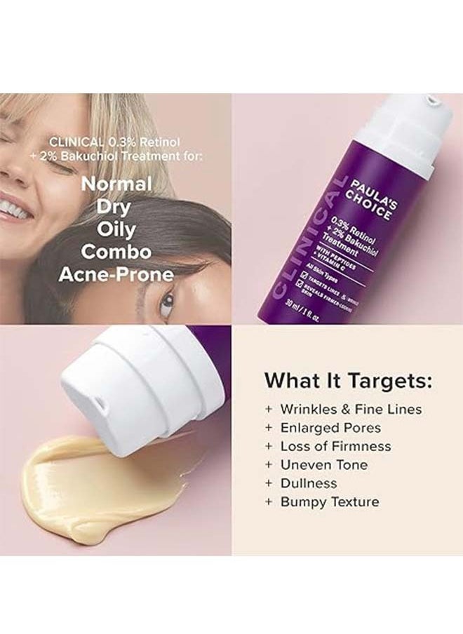 PAULA'S CHOICE Clinical 0.3% Retinol + 2% Bakuchiol Treatment, Anti-Aging Serum for Deep Wrinkles and Fine Lines for All Skin Types, 30ml  - Image 4