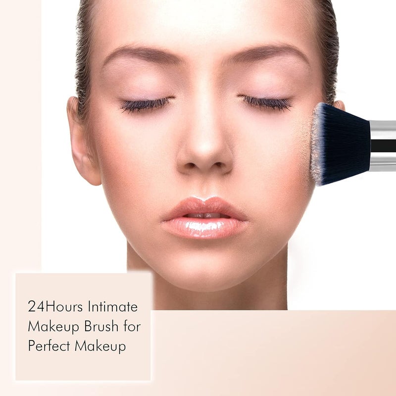 Daubigny Makeup Brush Flat Top Foundation Brush for Liquid Makeup Premium and Professional Make Up Foundation Brush Perfect for Mineral Foundation Highlight Flawless Powder Buffing Blending (Black) - Image 4