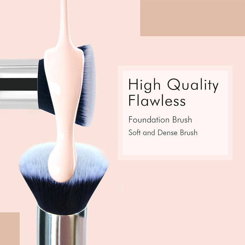 Daubigny Makeup Brush Flat Top Foundation Brush for Liquid Makeup Premium and Professional Make Up Foundation Brush Perfect for Mineral Foundation Highlight Flawless Powder Buffing Blending (Black) - Image 3