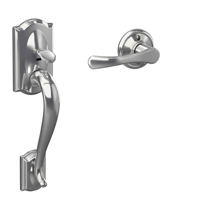Schlage Standard Front Entry Handleset with Avila Door Lever Lower Half Grip Bright Chrome FE285 CAM 625 VLA - Image 2
