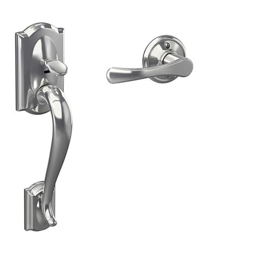 Schlage Standard Front Entry Handleset with Avila Door Lever Lower Half Grip Bright Chrome FE285 CAM 625 VLA - Image 1