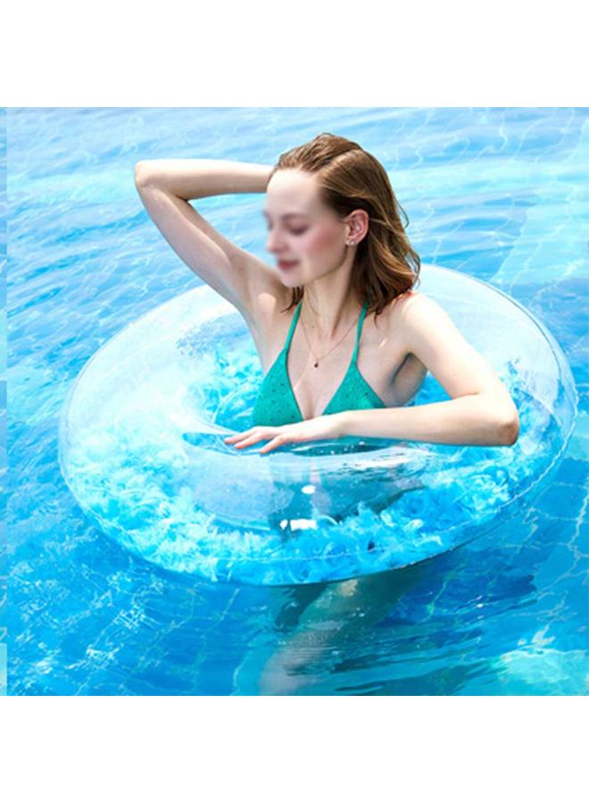 Inflatable Swimming Ring Water Pool Circle Floating Feather Decor(61cm/24in) - Image 3