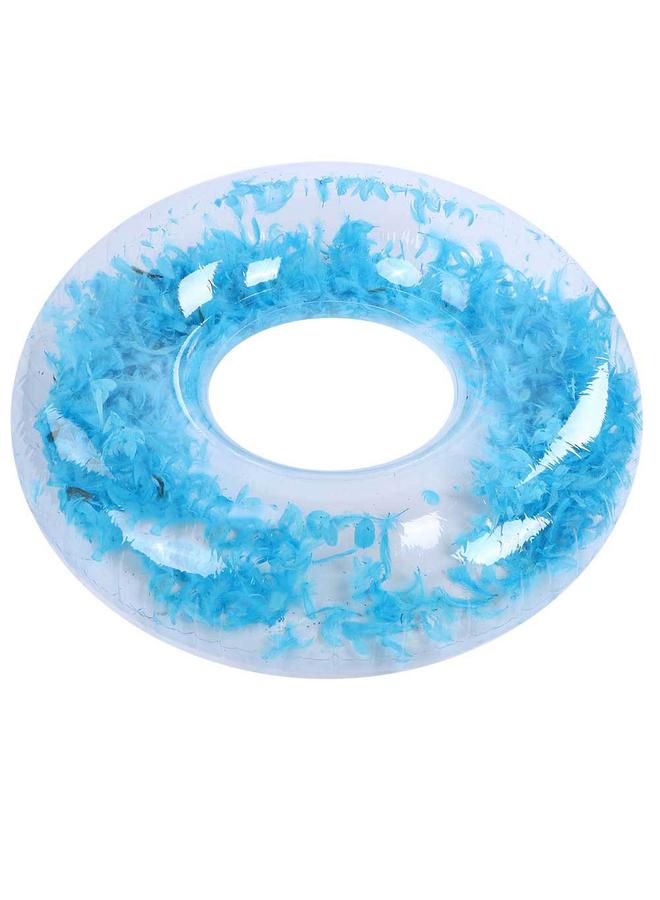 Inflatable Swimming Ring Water Pool Circle Floating Feather Decor(61cm/24in) - Image 4