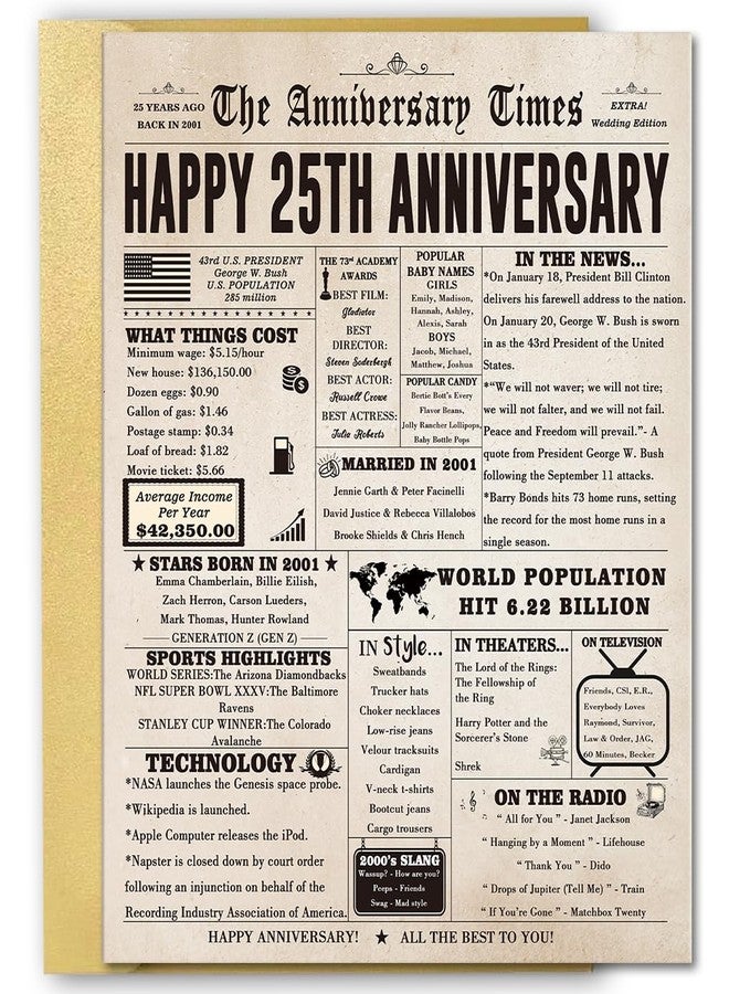 FANCYLUCKY Jumbo 25th Anniversary Card for Husband Wife Couples, Big 25 Year Anniversary Card Gifts for Dad Mom Parents, Romantic Silver Wedding Gifts for Husband Wife - Image 1