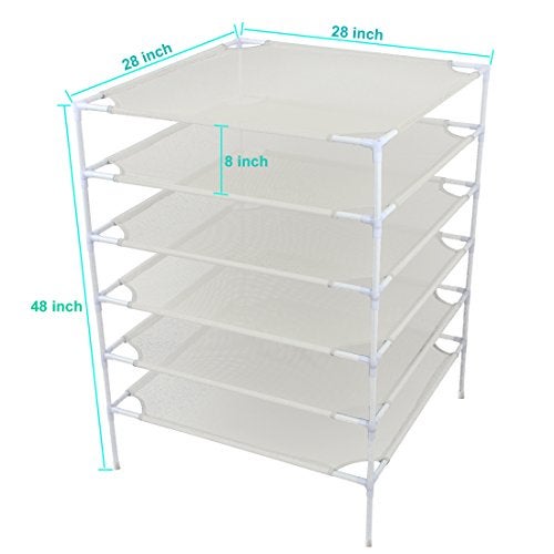 CASOLLY 6 Layer Sweater Drying Rack Mesh Foldable,Stackable,White - Image 2