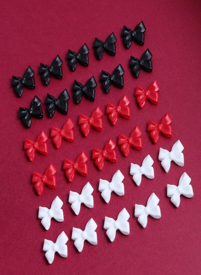 LOBE MIRACLE 3D Bow Nail Art Charms, Red, White and Black, Resin, with Tweezers, DIY Manicure Decoration Kit Professional Nail Accesories Home and Salon uses - Image 4
