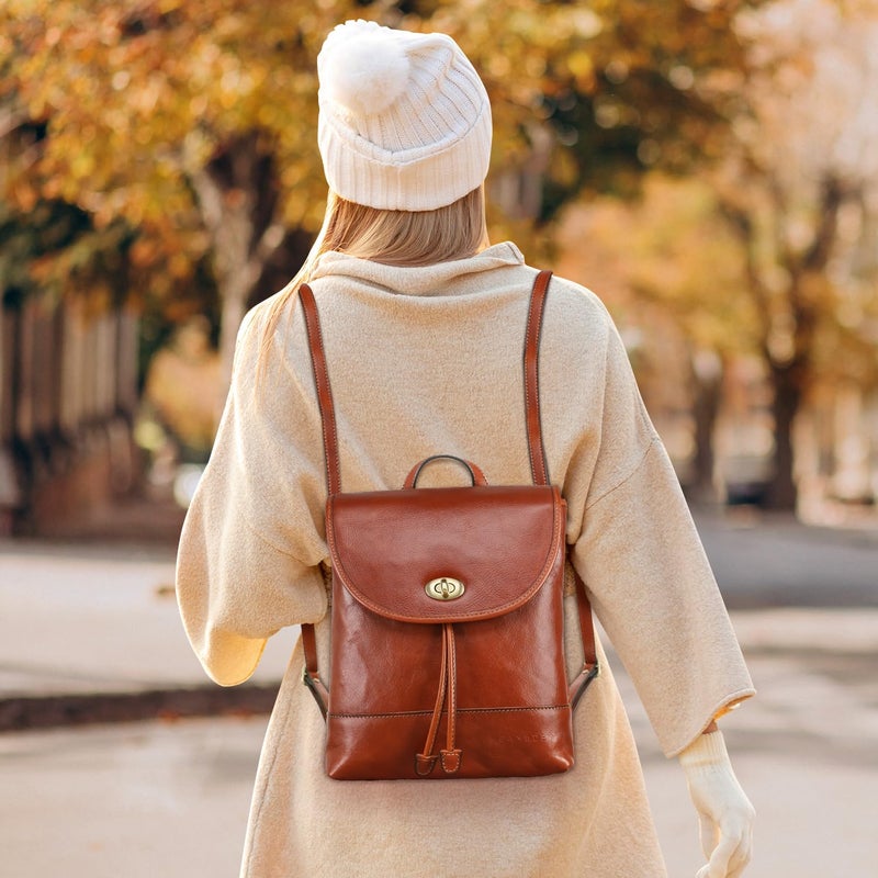 Banuce Full Grains Italian Leather Convertible Backpack Purse for Women Small Shoulder Bag for 9.7 inch iPad with Adjustable Strap Lightweight Brown - Image 2