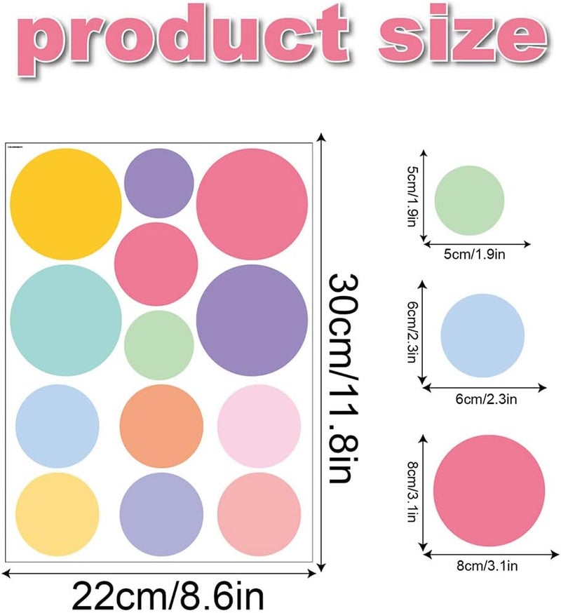 CELAENO Colorful Polka Dot Wall Decal Stickers - Image 5