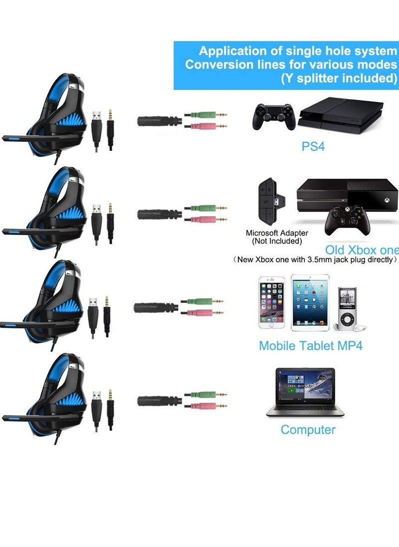 Beexcellent - GM-5 Stereo Gaming Headset with Microphone for Mac Nintendo Switch PS4, PC, Xbox One Controller, Noise Cancelling Over Ear Professional Gaming Headphones with Mic, Volume Control ,LED Light, Bass Surr - Image 1