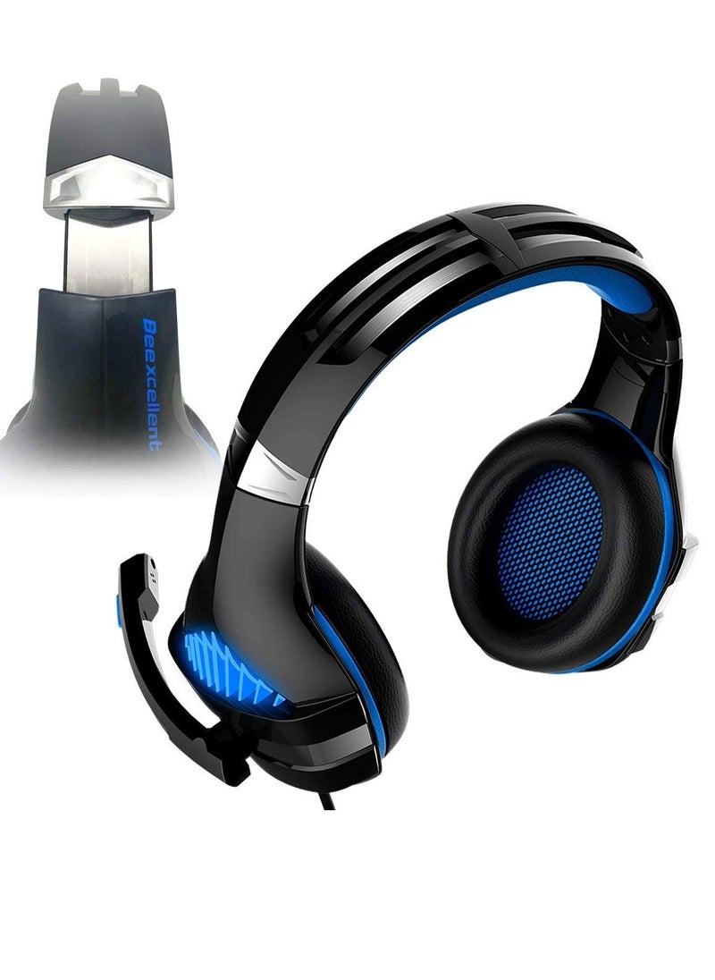 Beexcellent - GM-5 Stereo Gaming Headset with Microphone for Mac Nintendo Switch PS4, PC, Xbox One Controller, Noise Cancelling Over Ear Professional Gaming Headphones with Mic, Volume Control ,LED Light, Bass Surr - Image 1