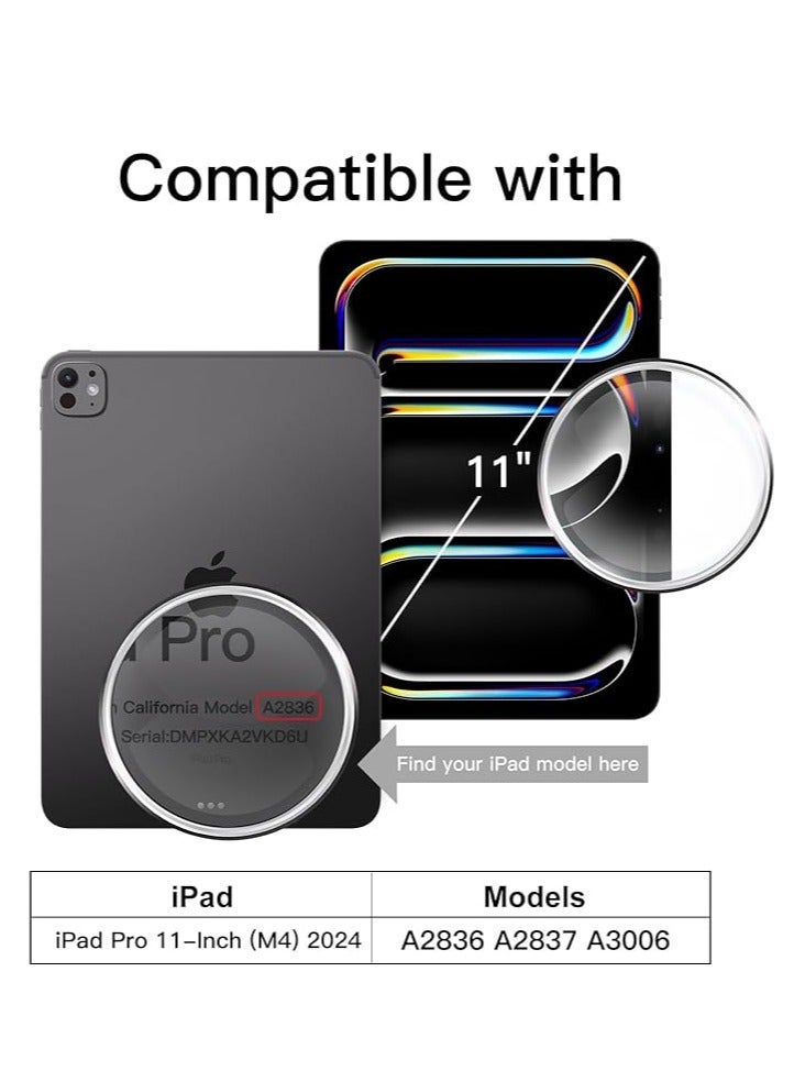 Rotating Case for iPad Pro 11-Inch M4 (2024) with Pencil Holder, 360 Degree Rotation Protective Stand Cover Clear Back, Auto Wake/Sleep  - Image 2