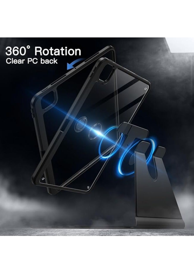 Rotating Case for iPad Pro 11-Inch M4 (2024) with Pencil Holder, 360 Degree Rotation Protective Stand Cover Clear Back, Auto Wake/Sleep  - Image 4