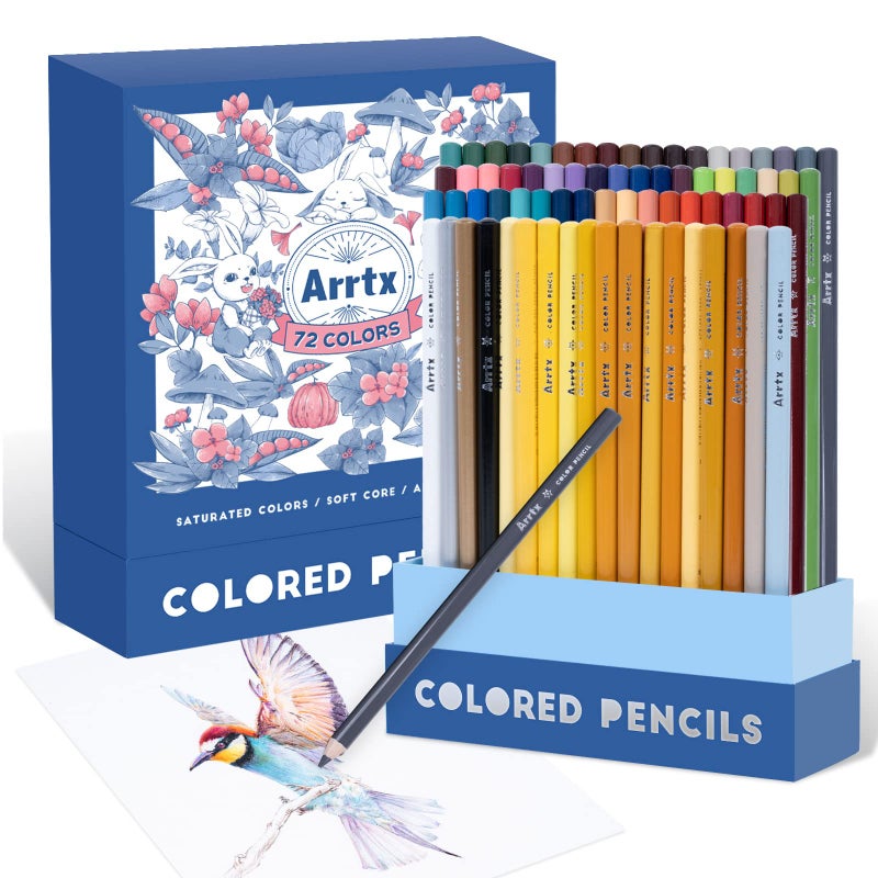 Arrtx 72 Colored Pencils for Adult Coloring Drawing Blending Shading Sketching Painting, Soft Core Coloring Pencils Art Craft Supplies, Premium Color Pencils Set for Artists Adults Beginners - Image 1