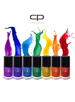 CP Trendies Rainbow Colors Nail Polish Kit 7Pcs Colors for Women – 11ml x 7 Pack  Nail Enamel  - Image 5