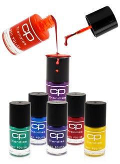 CP Trendies Rainbow Colors Nail Polish Kit 7Pcs Colors for Women – 11ml x 7 Pack  Nail Enamel  - Image 2