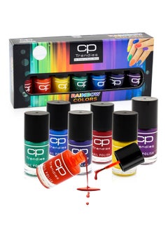 CP Trendies Rainbow Colors Nail Polish Kit 7Pcs Colors for Women – 11ml x 7 Pack  Nail Enamel  - Image 3