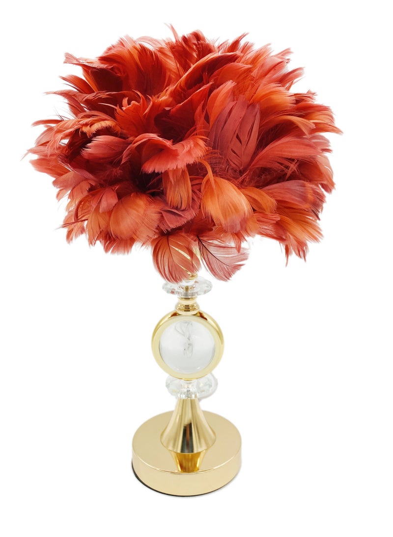 سکیلو مصباح سرير LED عصري على شكل ريشة - ضوء ليلي ناعم بزهرة الهندباء بثلاثة ألوان | مصباح طاولة مزخرف لغرفة النوم، أو الدراسة، أو الهدايا (30×47 سم، موديل LIT-01) - Image 1