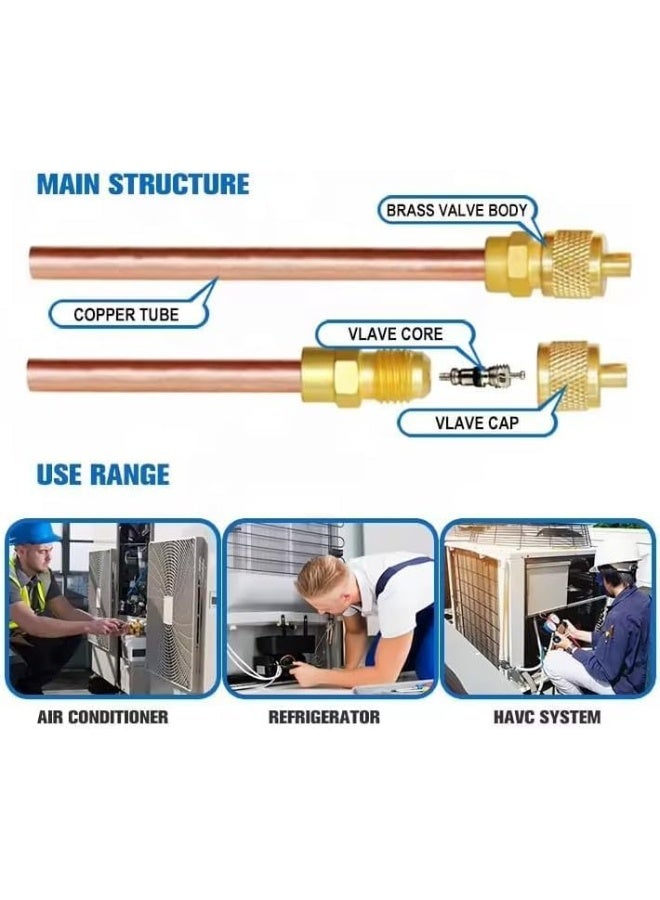 Melfi 1/4'' Charging Valve  Universal Fit For Air Conditioners And Coolers Hvac Access Port For Easy Refrigerant Charging (5 Pcs) - Image 4