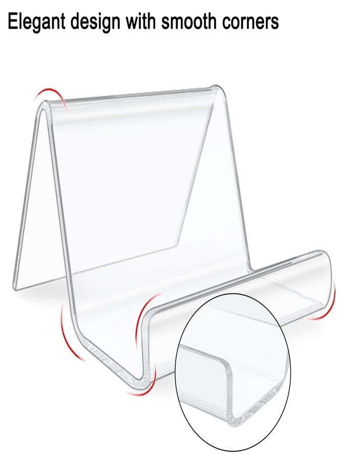 lyfLux 3 Pack Acrylic Business Card Holder - Clear Modern Desktop Display Rack for Office, Reception, Counter, Professional Card Organizer, Capacity: 60 Sheets - Image 4