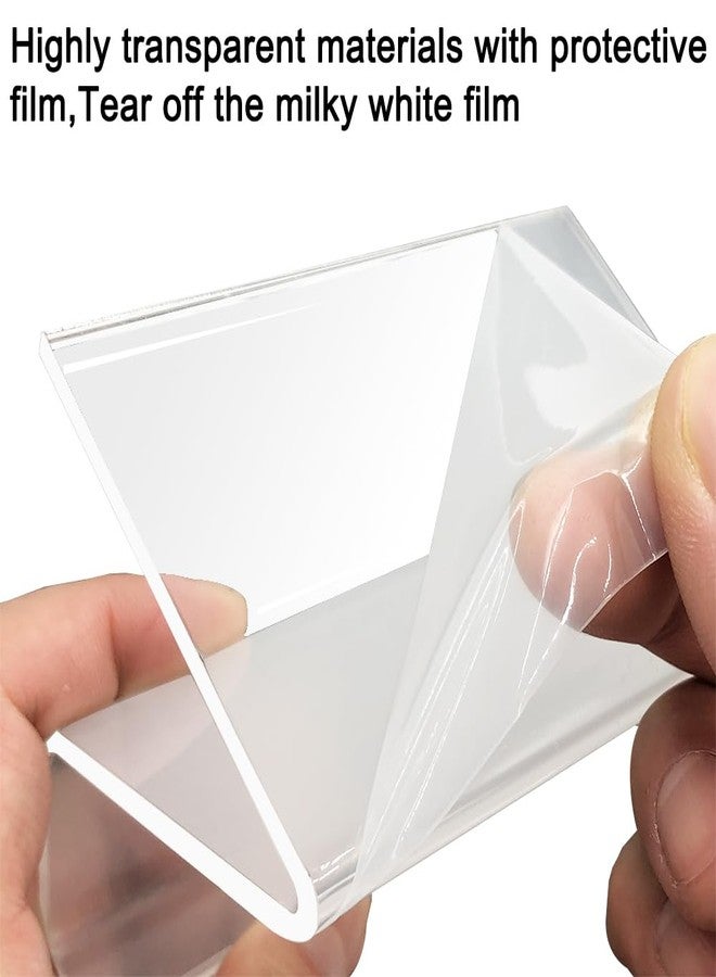 lyfLux 3 Pack Acrylic Business Card Holder - Clear Modern Desktop Display Rack for Office, Reception, Counter, Professional Card Organizer, Capacity: 60 Sheets - Image 2
