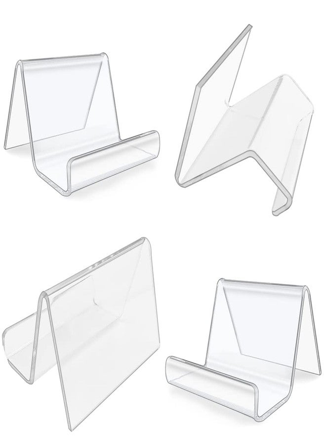 lyfLux 3 Pack Acrylic Business Card Holder - Clear Modern Desktop Display Rack for Office, Reception, Counter, Professional Card Organizer, Capacity: 60 Sheets - Image 3