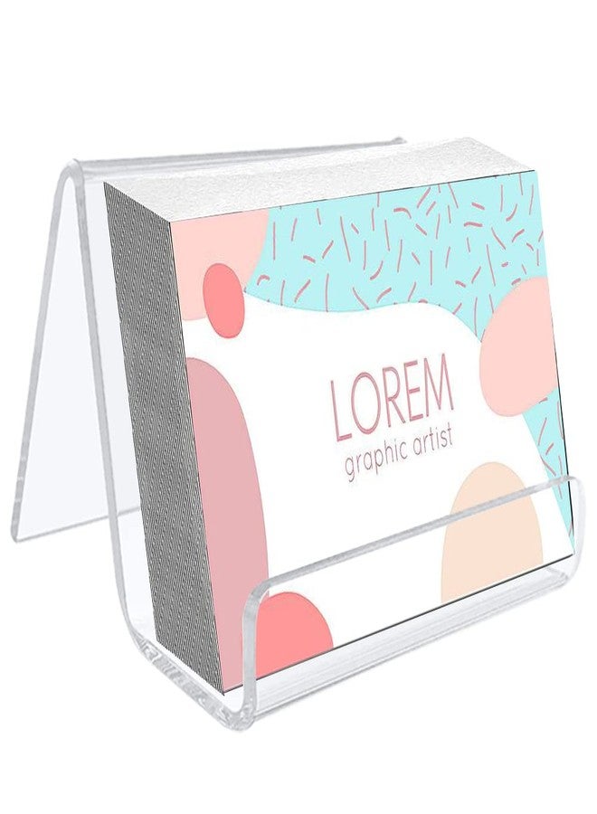 lyfLux 3 Pack Acrylic Business Card Holder - Clear Modern Desktop Display Rack for Office, Reception, Counter, Professional Card Organizer, Capacity: 60 Sheets - Image 5