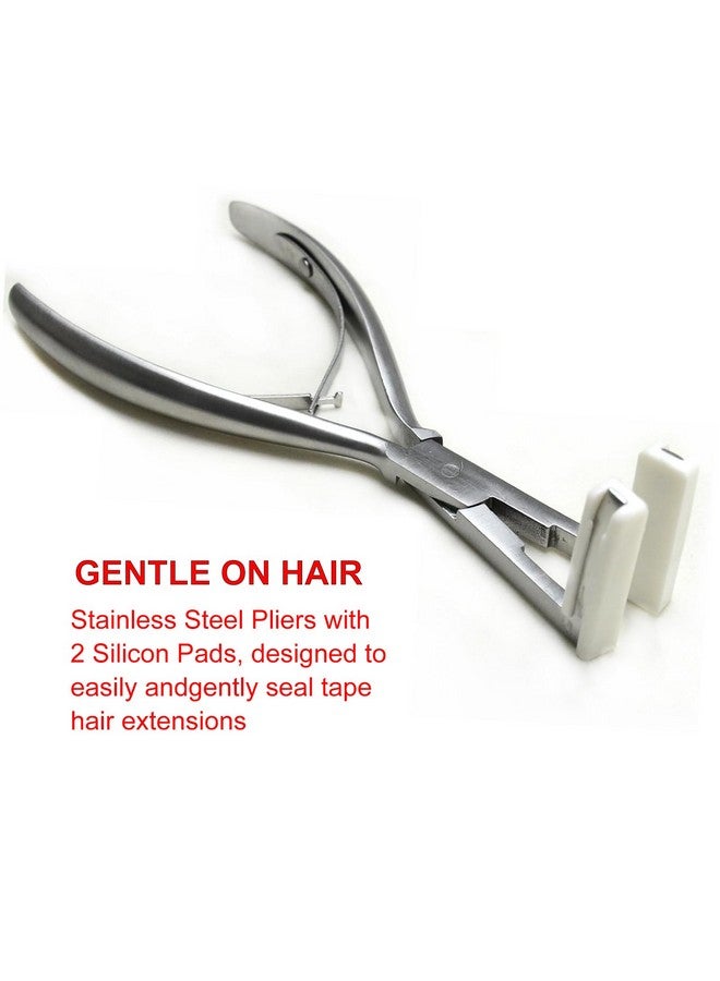BLUPLE Tape In Hair Extensions Plier 1Pc Silvery Stainless Steel Professional Flat Surface Sealing Hair Extension Tools For Women Hair Extension Tools - Image 2