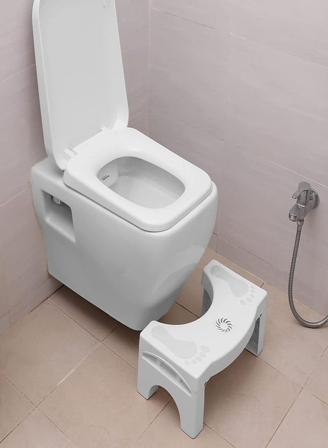 Dkriva Potty Squatty Stool for Adults | Bath Stool | Foldable | Toilet Seat Riser with Handles | for Western Toilet, Bathroom, Anti-Slip & Stool with Air Freshner Slot (1Pcs) - Image 3